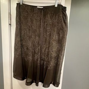 Calvin Klein Silk Skirt, Women’s Size 8, Brown Floral